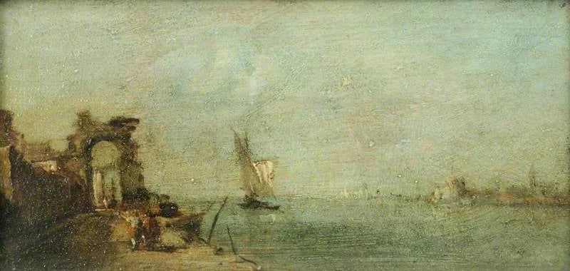 Laguna Capriccio z ruiną łukową - Francesco Guardi