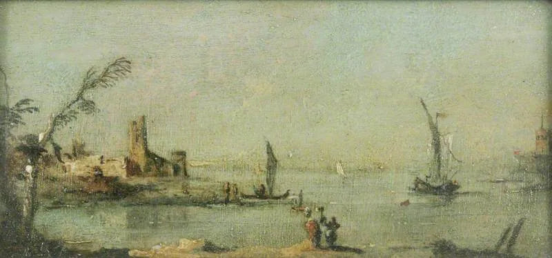 Laguna Capriccio z kościołem - Francesco Guardi