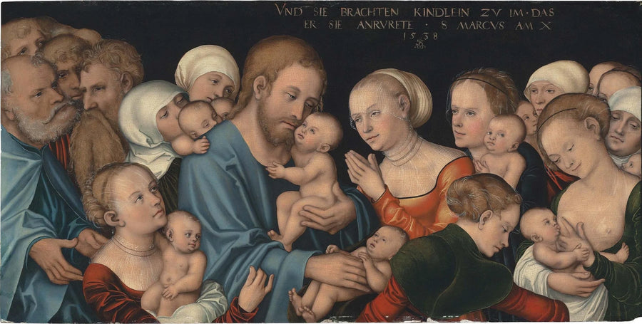 Pozwólcie małym dzieciom przychodzić do mnie (Chrystus błogosławiący dzieci) - Lucas Cranach Starszy
