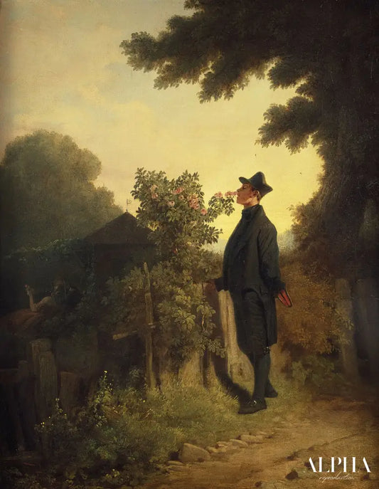 L'amateur de roses - Carl Spitzweg - Reproductions de tableaux et peintures haut de gamme