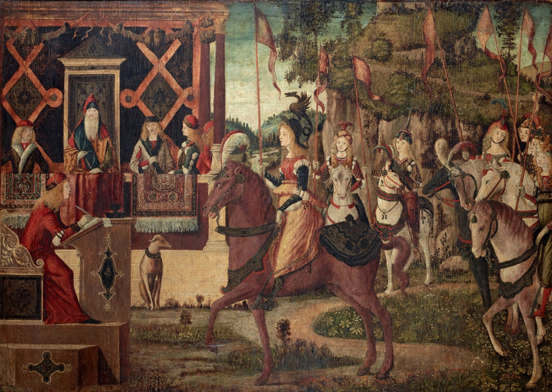 Ambasada, którą Hippolyte, królowa Amazonek, wysyła do Tezeusza, króla Aten - Vittore Carpaccio