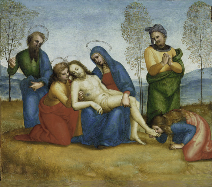 Lamentacja nad zmarłym Chrystusem, predella ołtarza Colonna, około 1503-1505 - Raphaël