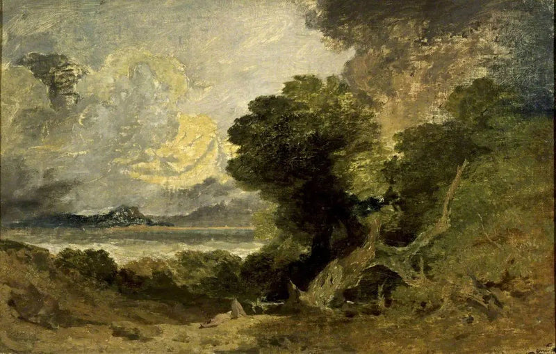 Krajobraz z jeziorem i powalonym drzewem - J. M. W. Turner
