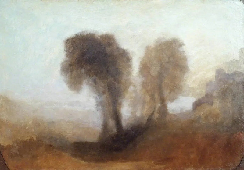 Krajobraz z drzewami i zamkiem - J. M. W. Turner