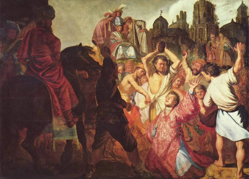 Kamienowanie św. Szczepana - Rembrandt