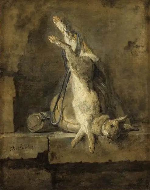 Martwa królik i sprzęt myśliwski - Jean Simeón Chardin