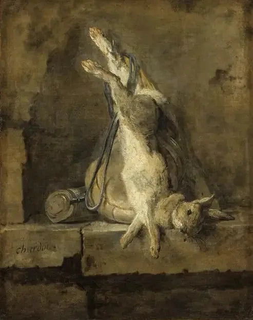Martwa królik i sprzęt myśliwski - Jean Simeón Chardin
