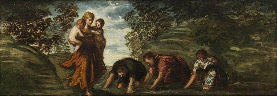 Latone przemieniający mieszkańców Lidy w żaby - Jacopo Tintoretto