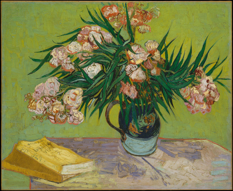 Wazon z różowymi laurowymi liśćmi - Vincent van Gogh