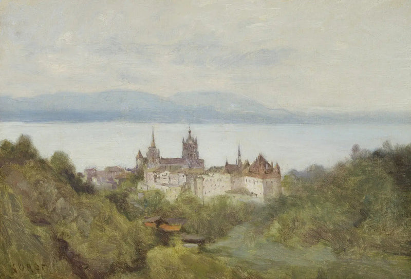 Lausanne i Jezioro Genewskie, lipiec 1842 - Jean-Baptiste Camille Corot