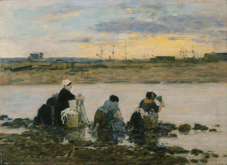Praczki nad rzeką - Eugène Boudin