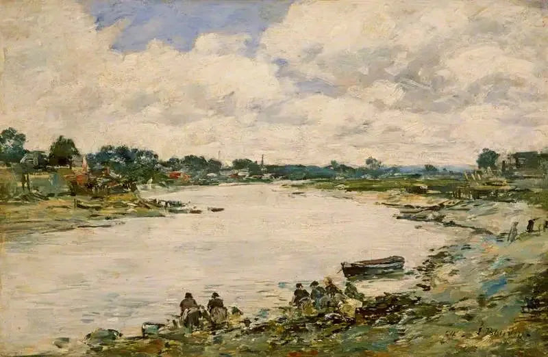 Praczki nad brzegiem Touques - Eugène Boudin