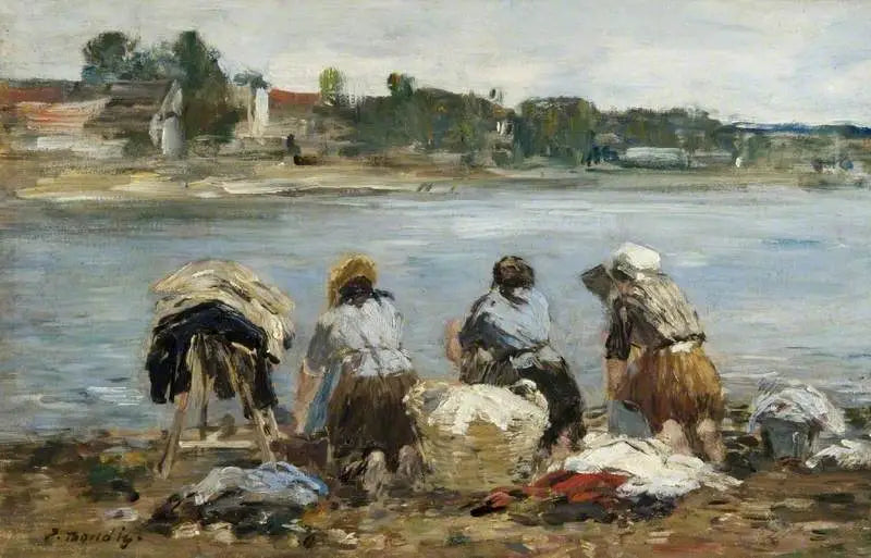Praczki nad brzegiem Touques - Eugène Boudin