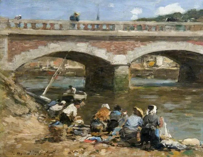 Praczki na brzegach Touques - Eugène Boudin