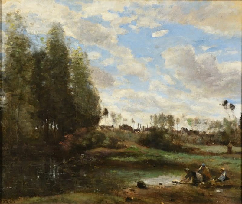 Pralki nad brzegiem wody - Jean-Baptiste Camille Corot