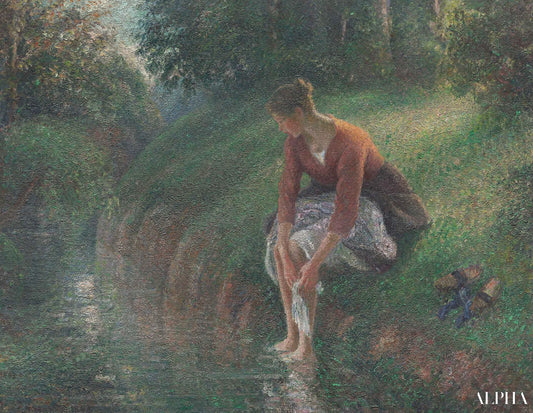 Le bain de pieds - Camille Pissarro - Reproductions de tableaux et peintures haut de gamme