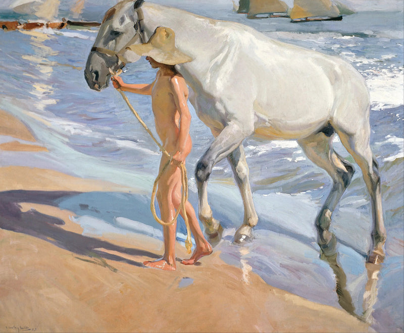 Kąpiel konia - Joaquín Sorolla