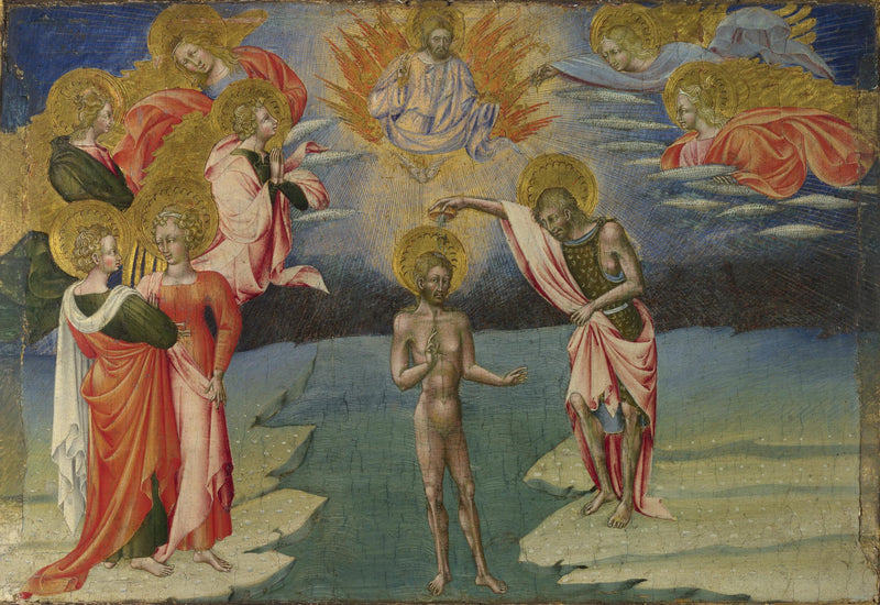 Chrzest Chrystusa: Panel z Prédelle - Giovanni di Paolo