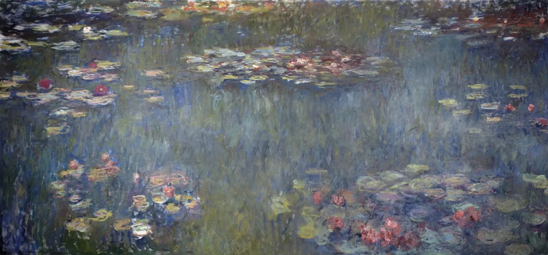 Staw z nenufarami, zielone odbicia - Claude Monet