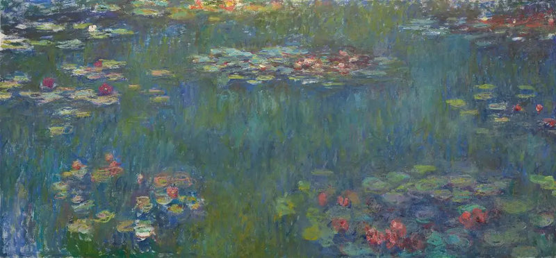 Staw z nenufarami, zielone odbicia - Claude Monet