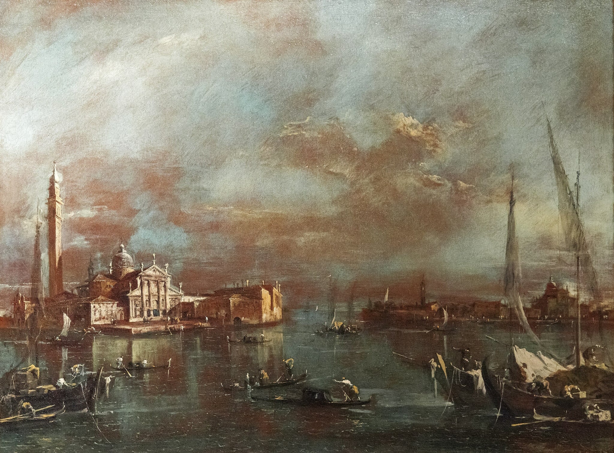 Le bassin de Saint-Marc avec l'île de San Giorgio et la Giudecca - Francesco Guardi image 1 tableau peint à l’huile sur toile
