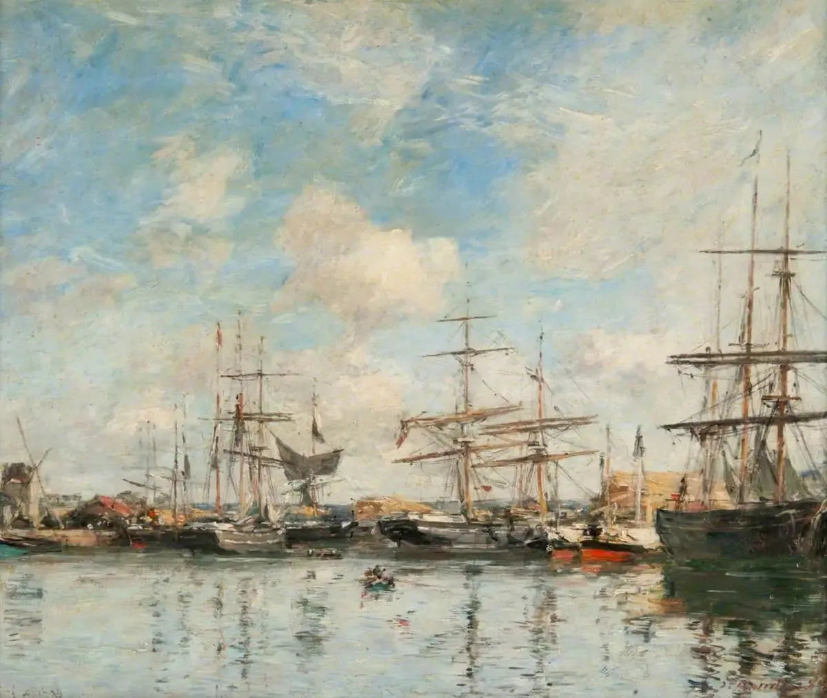 Le Bassin du Port de Gravelines - Eugène Boudin image 1 tableau peint à l’huile sur toile