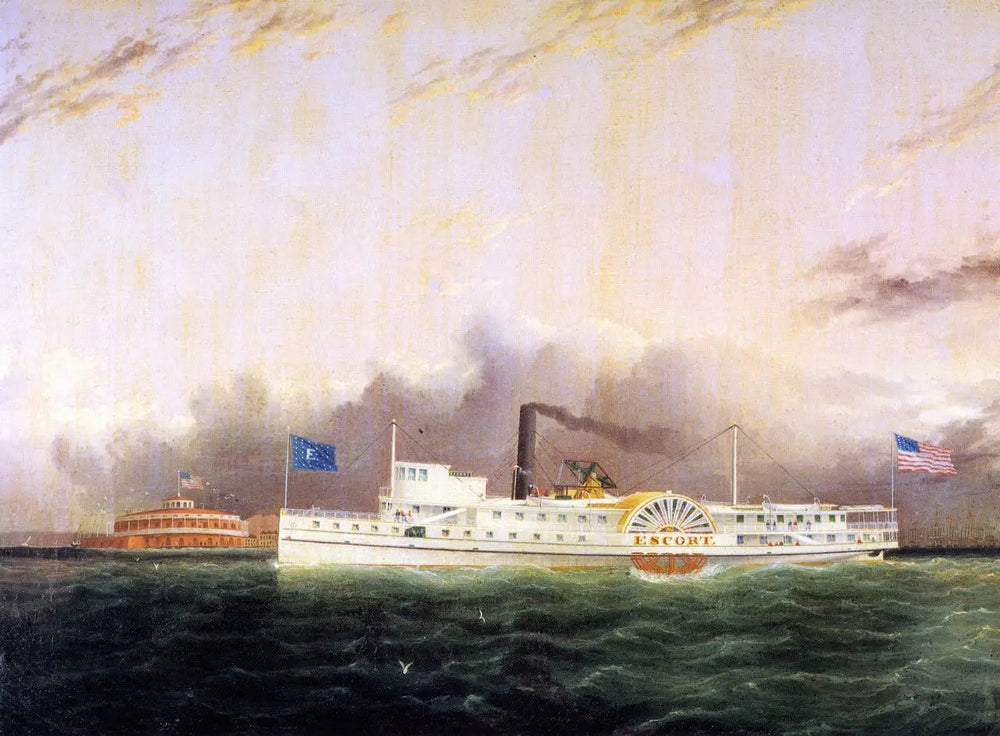 Le bateau à vapeur « Escord » au large de la batterie - James E. Buttersworth - Alpha Reproduction