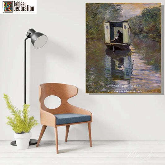 Le Bateau-atelier - Tableau Monet - Reproductions de tableaux et peintures haut de gamme