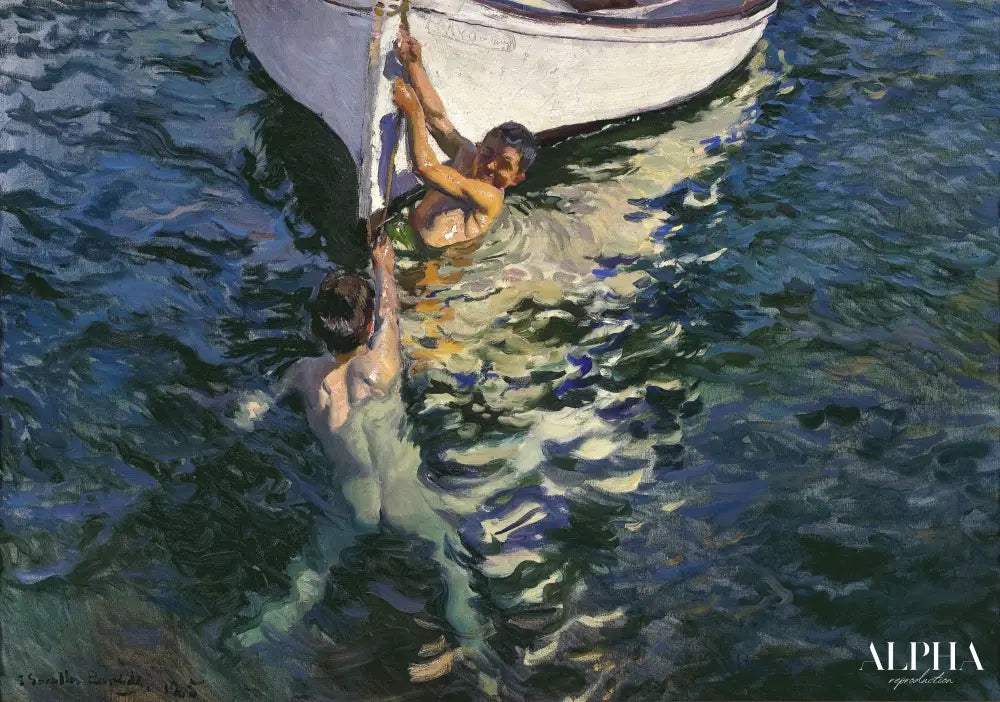 Le bateau blanc de Javea - Sorolla - Reproductions de tableaux et peintures haut de gamme