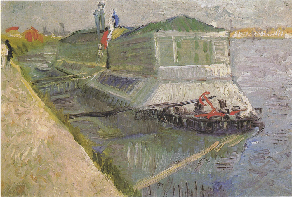 Reproduction du tableau « Le bateau-blanchisserie sur la Seine à Asnières - Vincent van Gogh » par Alpha Reproduction en peinture à l’huile