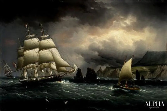 Le bateau clipper " Flying Cloud " au large des Needles, île de Wight, 1851 - James E. Buttersworth - Reproductions de tableaux et peintures haut de gamme