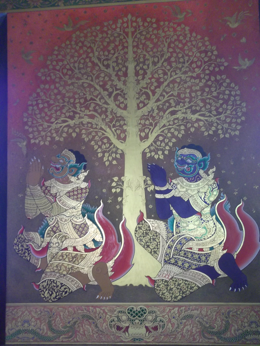 Le Bouddha entouré de disciples à Wat Trithotsathep, Artiste thaïlandais anonyme, XIXe siècle