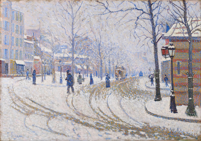 Bulwar Clichy, śnieg - Paul Signac