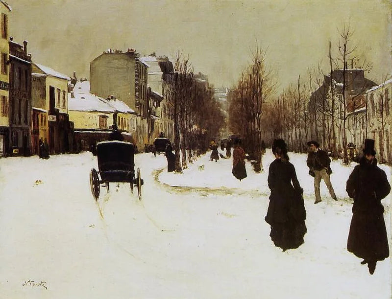 Bulwar Clichy w czasie śniegu - Norbert Gœneutte
