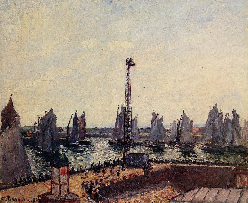 Wschodni falochron, powrót z regat, Hawr - Camille Pissarro