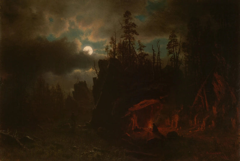 Obóz łowców trapperów - Albert Bierstadt