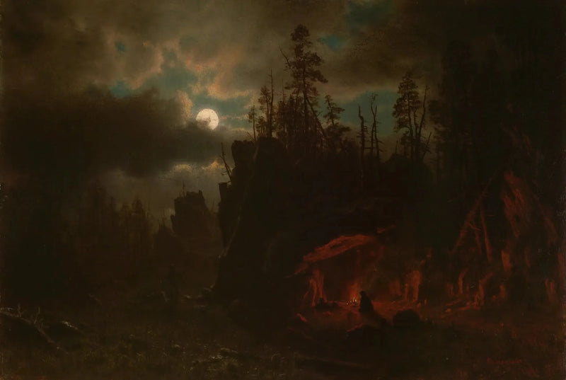 Obóz łowców trapperów - Albert Bierstadt