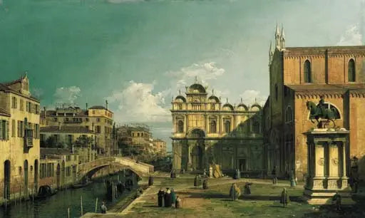 Campo Santi Giovanni e Paolo w Wenecji, z zachodnim końcem kościoła i Scuola di San Marco - Canaletto