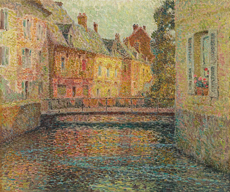 Kanał, słońce, Gisors - Henri Le Sidaner