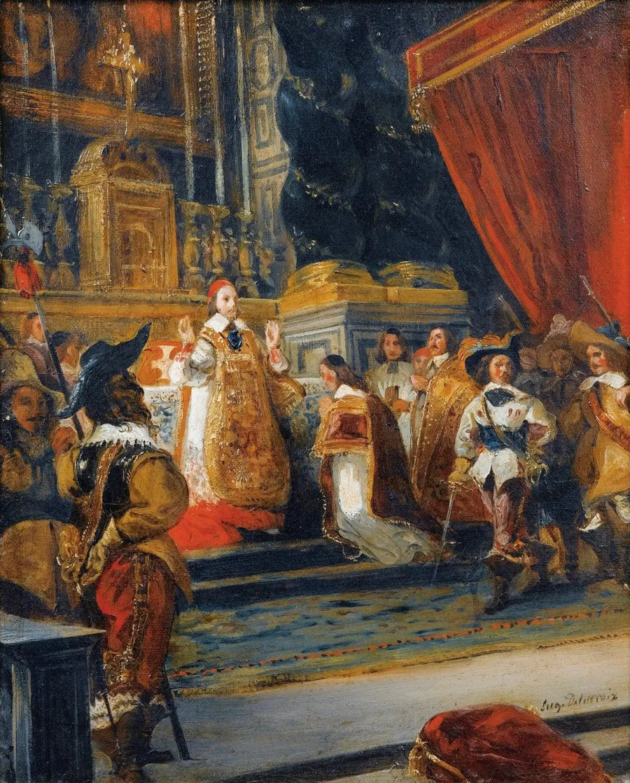 Kardynał Richelieu odprawiający mszę w kościele Pałacu Królewskiego - Eugène Delacroix