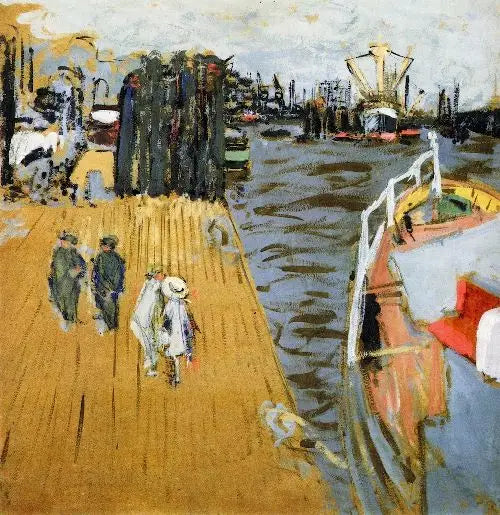 Cargo przy nabrzeżu, Hamburg - Édouard Vuillard