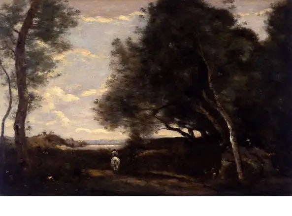 Jeździec na skraju lasu - Jean-Baptiste Camille Corot