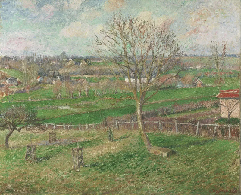 Pole i Wielki Orzech zimą, Eragny - Camille Pissarro