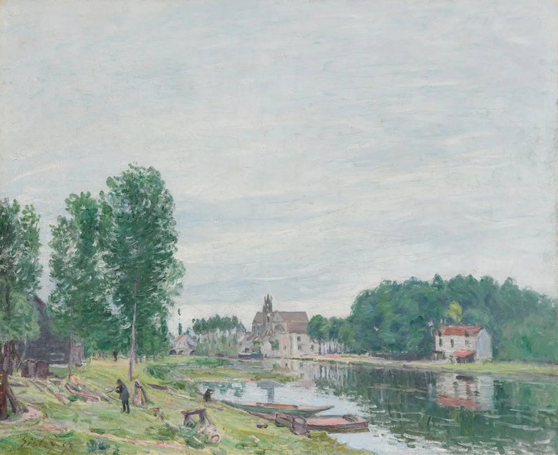 Stocznia Matrat, Moret-Sur-Loing, deszczowa pogoda - Alfred Sisley