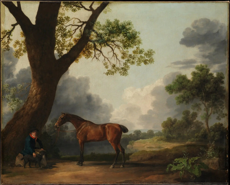 Myśliwy trzeciego księcia Dorset z giermkiem i psem - George Stubbs