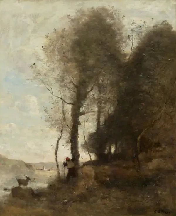 Owca na skraju lasu - Jean-Baptiste Camille Corot