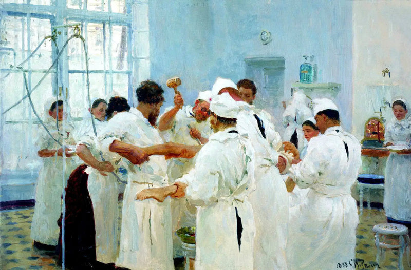 Chirurg E. V. Pavlov na bloku operacyjnym - Ilya Repin