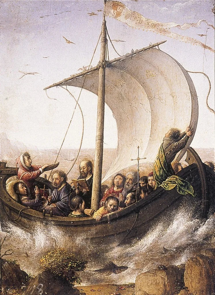 Chrystus uspokajający burzę na jeziorze Tiberiadzkim - Juan de Flandes