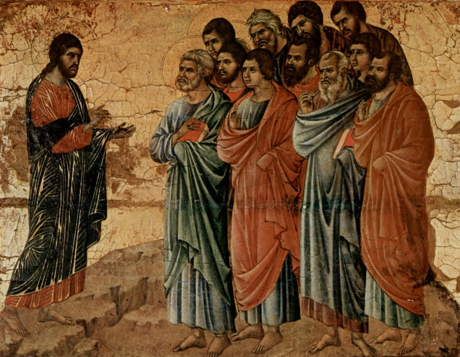 Chrystus ukazuje się uczniom na górze Galilejskiej - Duccio di Buoninsegna