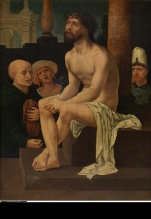Chrystus siedzący na zimnym kamieniu - Jan Gossaert